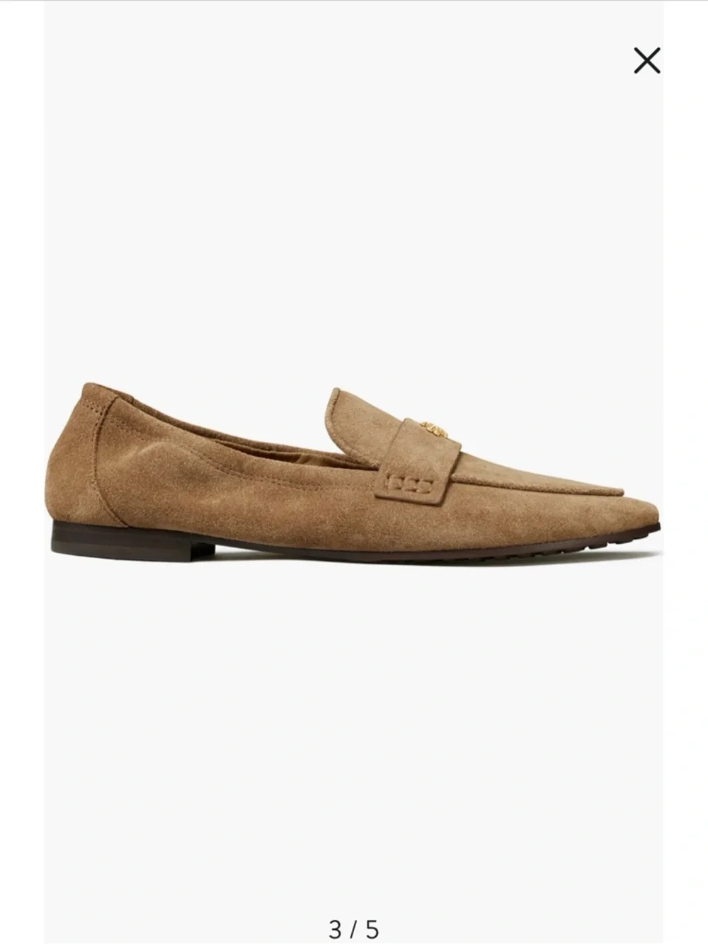 Tory Burch Suede Ballet Loafers in River Rock - Picture 4 of 7